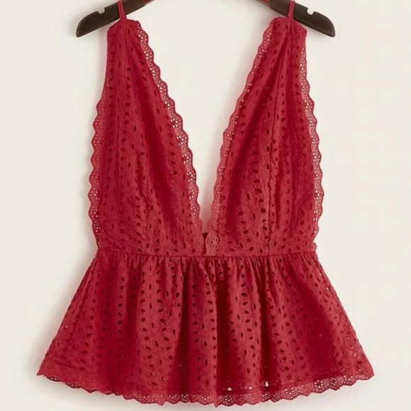 SHEIN Tops - NWOT Eyelet Embroidered Flounce Cami Top